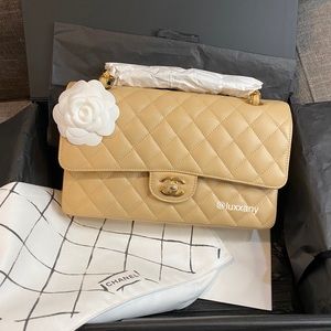 Brand new Chanel medium classic beige caviar